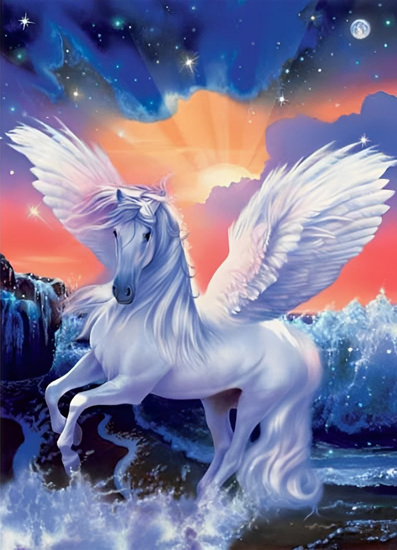 Elegant White Unicorn Diamond Painting