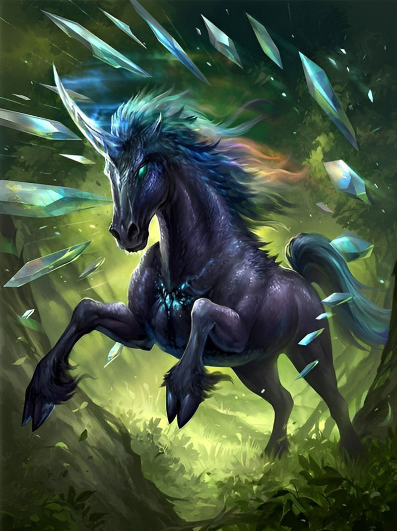 Cool Black Unicorn Diamond Painting