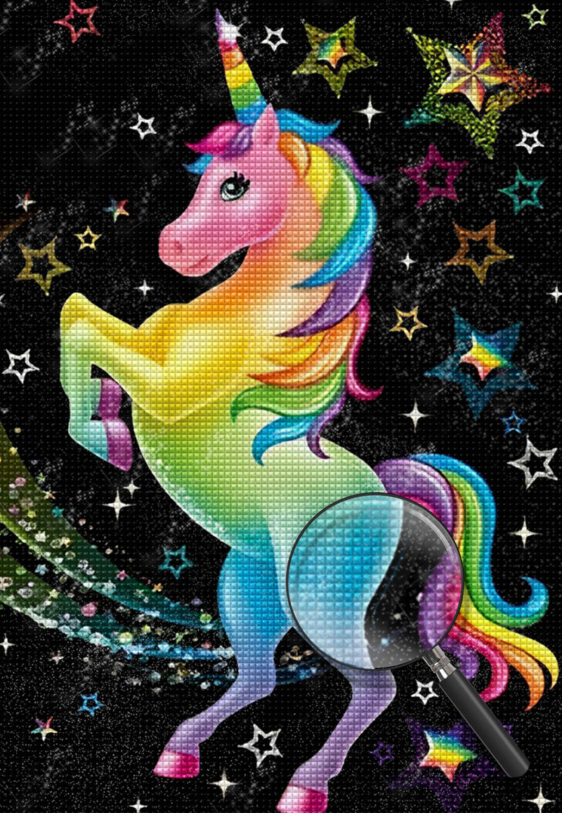 Multicolored Unicorn and Stars 5D DIY Diamond Painting Kits