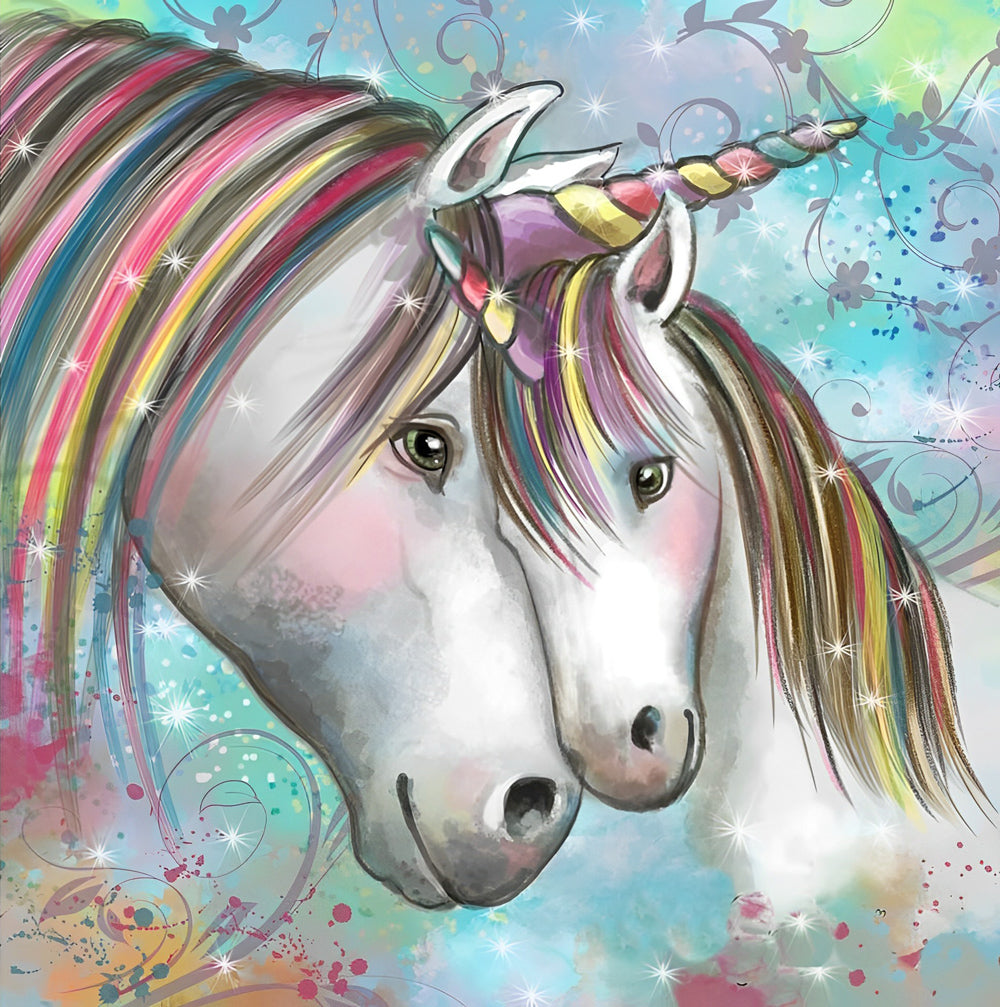 Mother Unicorn and Her Baby Diamond Painting