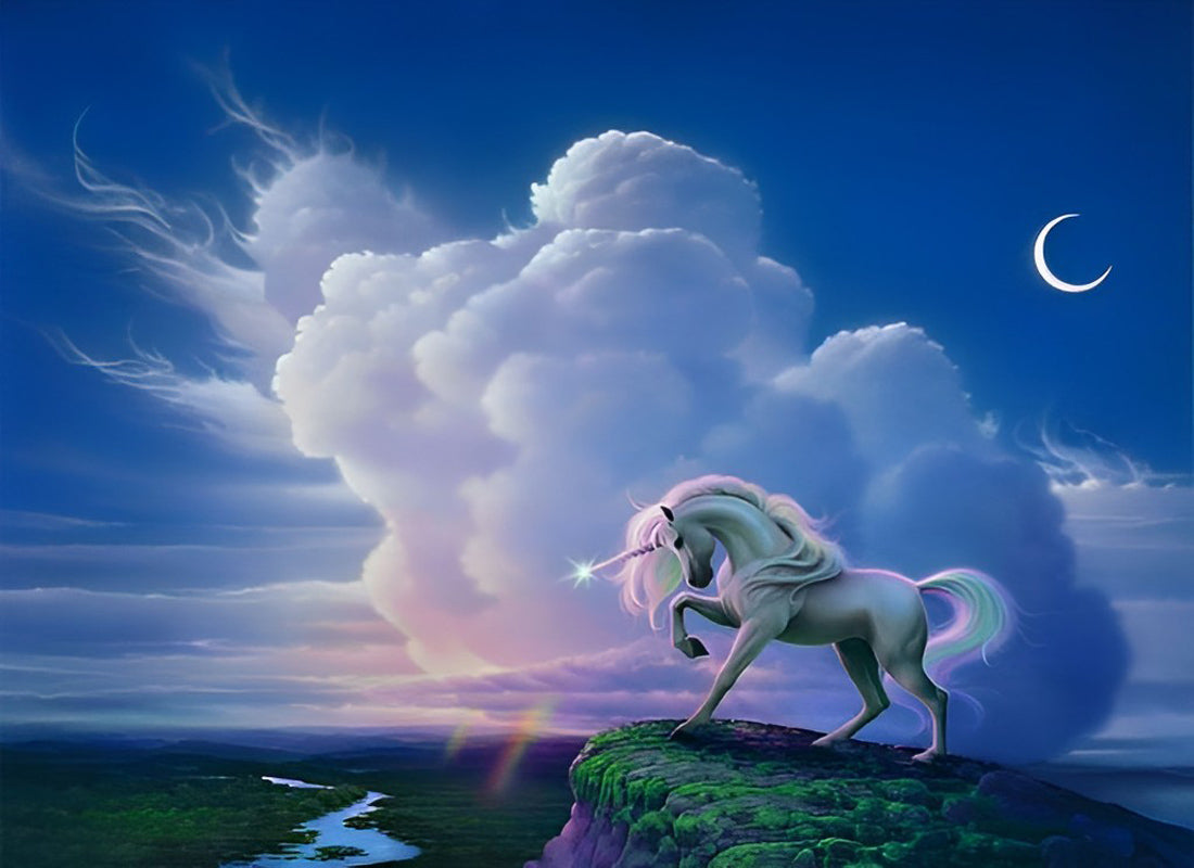 Unicorn and the Beautiful White Clouds Diamond Painting