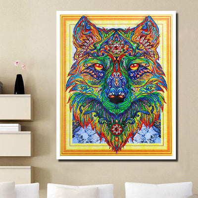 Wolf with Patterns Special Shaped Drills Wolf 5D DIY Diamond Painting Kits