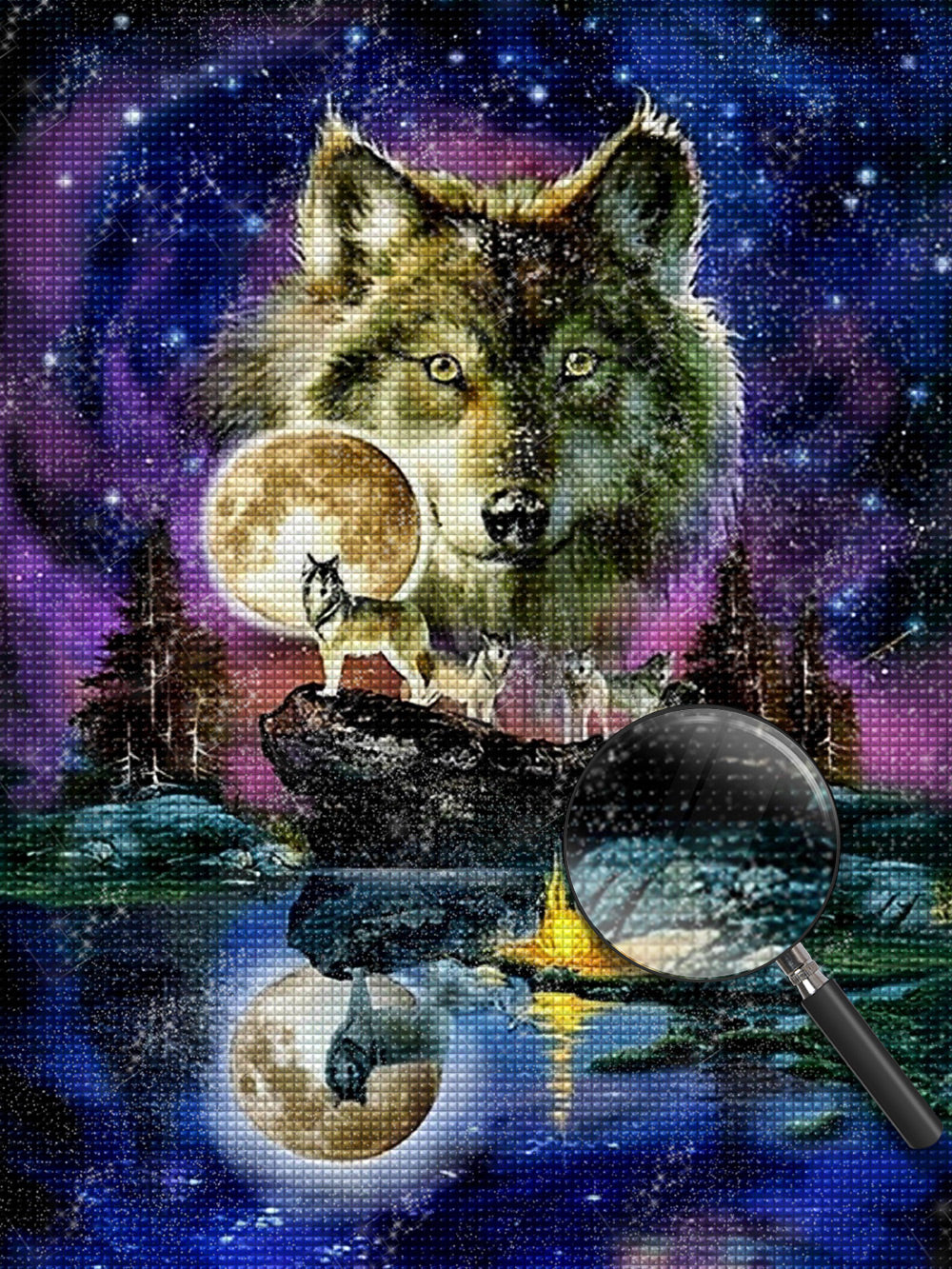 5D Diamond Painting DIY Diamond Embroidery Animals Wolves Picture Round Drill Mo 5D Diamond Painting DIY Diamond Embroidery Animals Wolves Picture Round Drill Mo