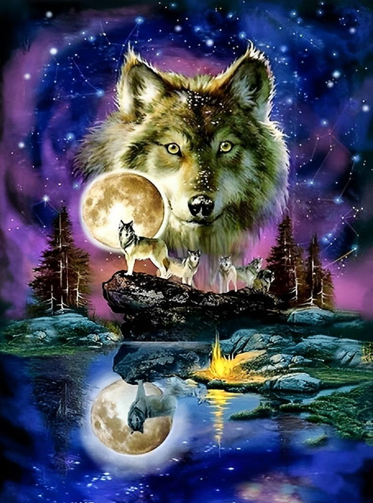 Magnificent Wolves Diamond Painting