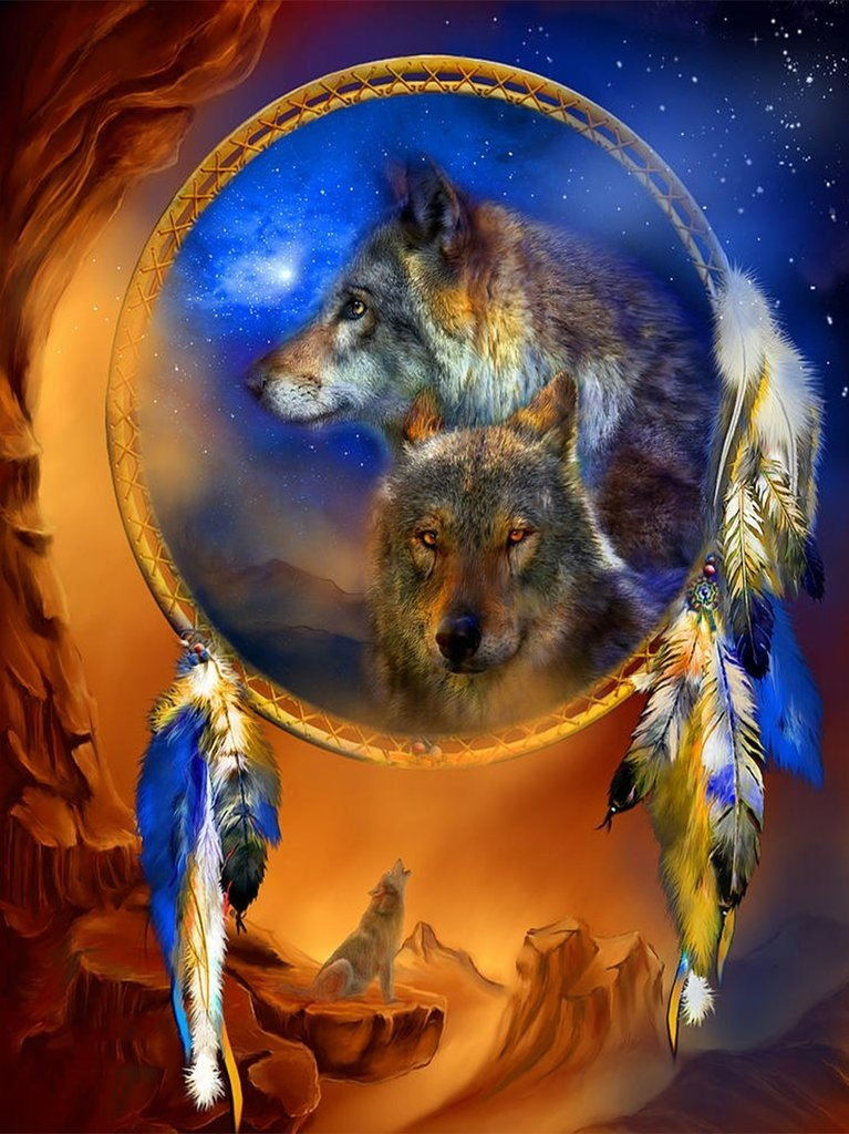 Two Wild Wolves Diamond Painting