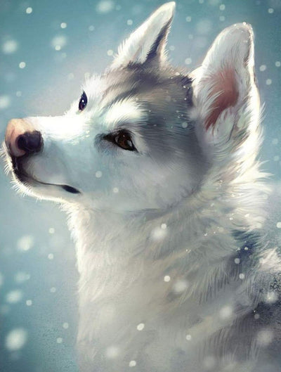 Beautiful White Wolf 5D DIY Diamond Painting Kits