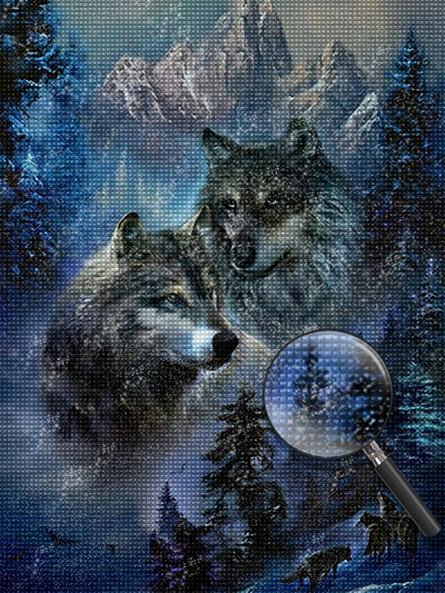 Wolf and High Mountains 5D DIY Diamond Painting Kits