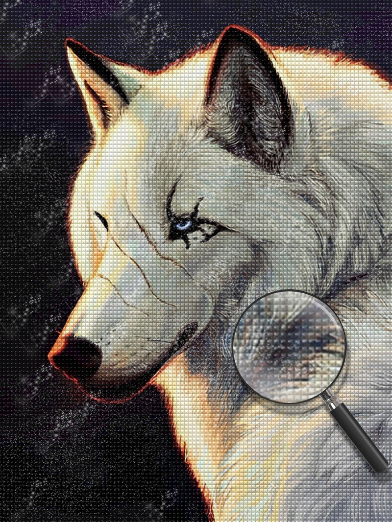 White Wolf with Scars 5D DIY Diamond Painting Kits