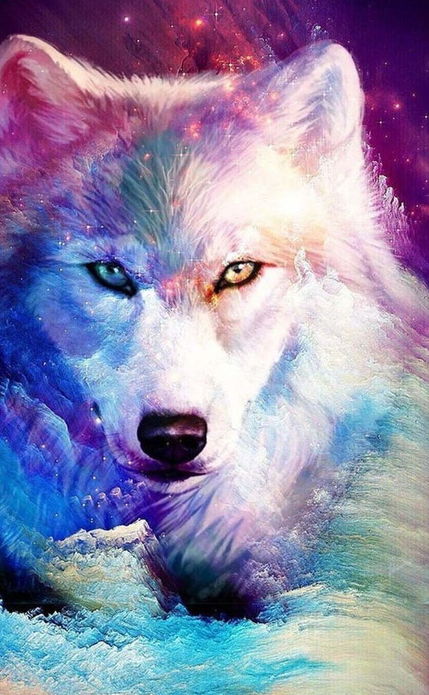 White Wolf and Magnificent Clouds Diamond Painting