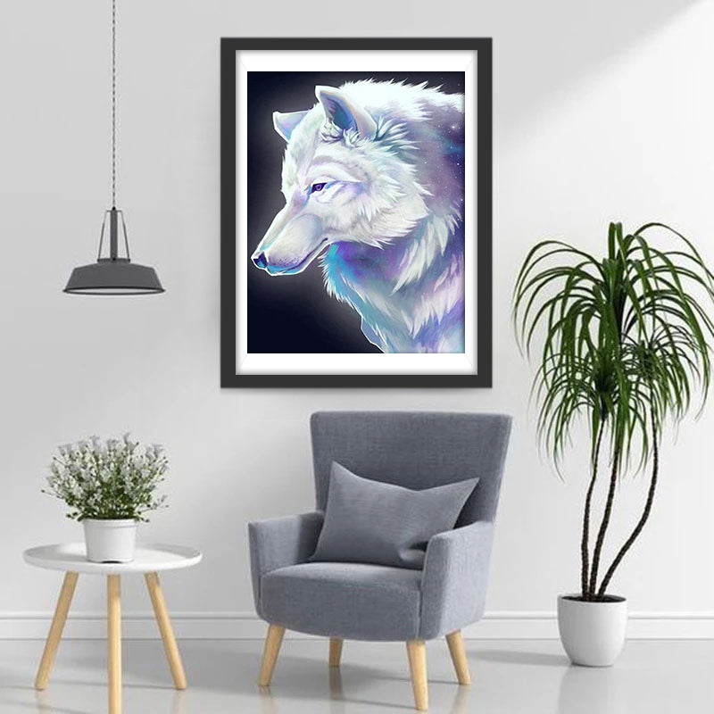 Side of the White Wolf Diamond Painting