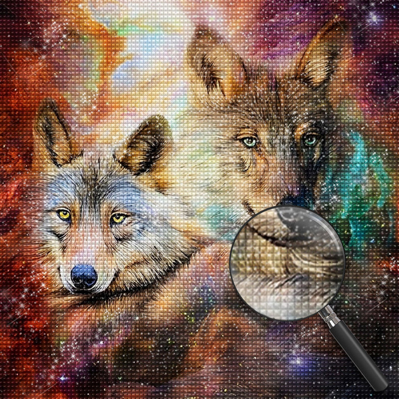 Two Interplanetary Wolves 5D DIY Diamond Painting Kits