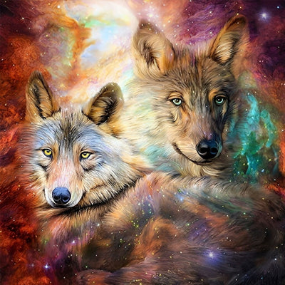 Two Interplanetary Wolves 5D DIY Diamond Painting Kits