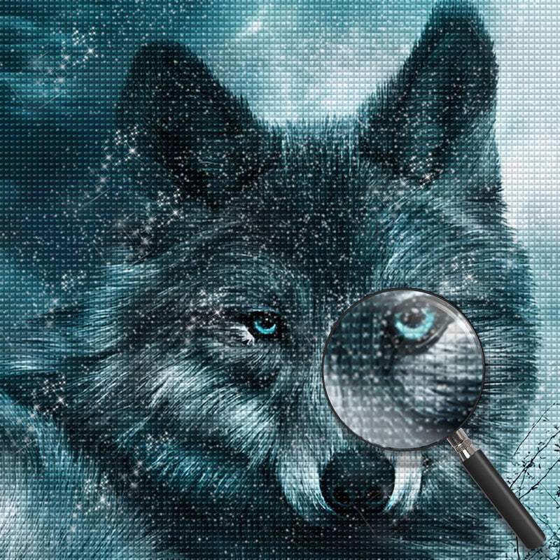 Blue-Eyed Gray Wolf 5D DIY Diamond Painting Kits