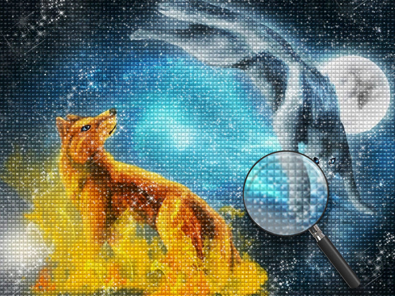 Water Wolf and Fire Wolf 5D DIY Diamond Painting Kits