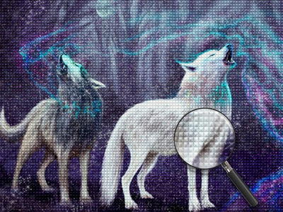 Two Howling Wolves Diamond Painting