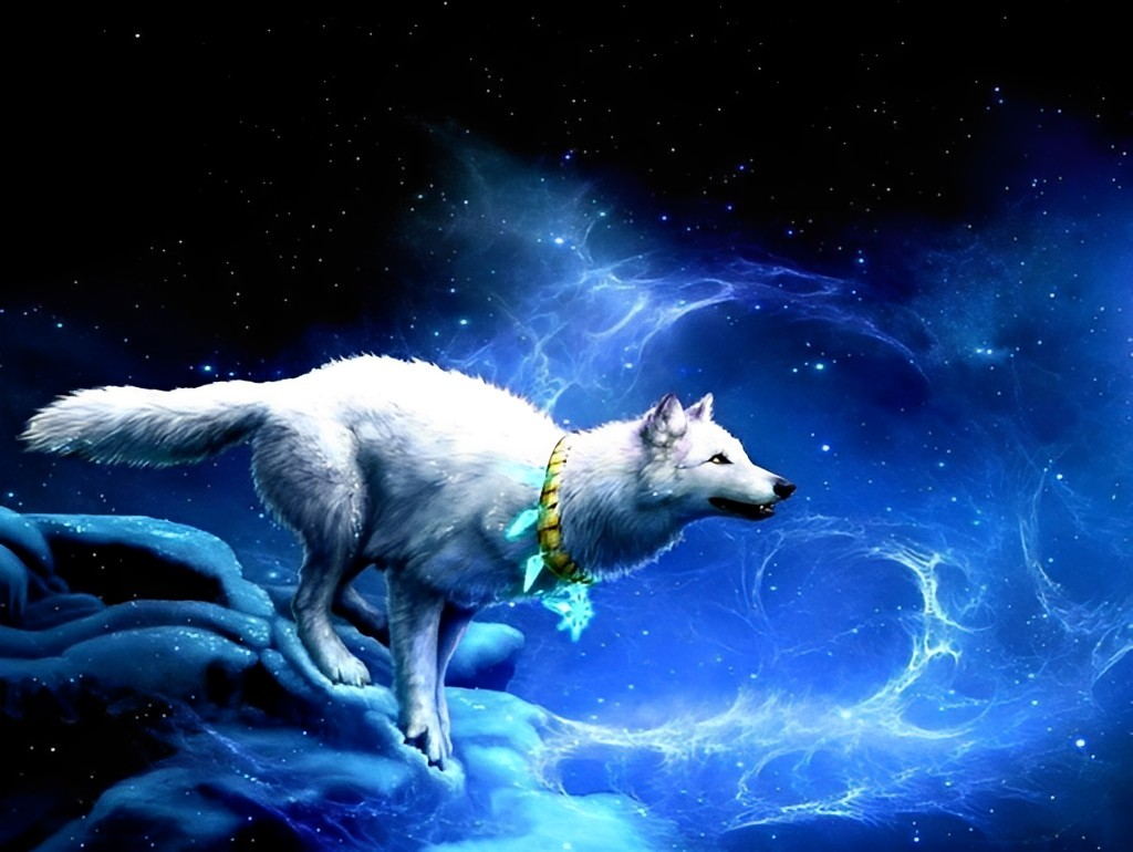 Running White Wolf Diamond Painting