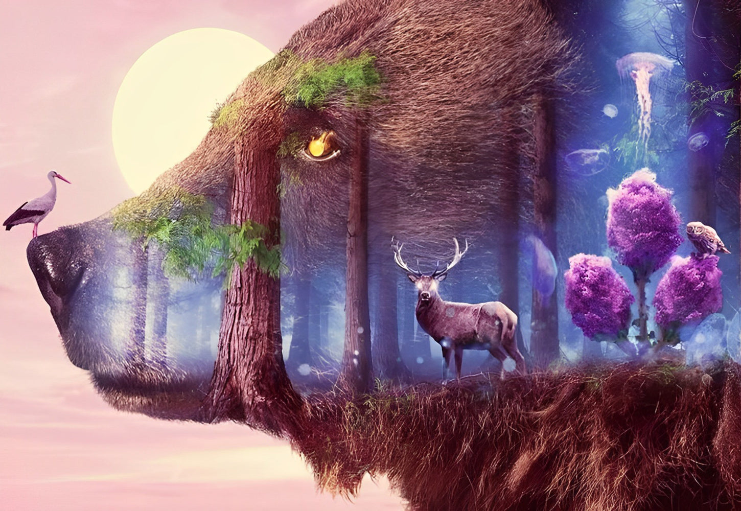 Brown Bear and the Forest Diamond Painting