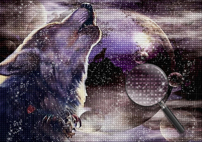 Howling Wolf and Bubbles 5D DIY Diamond Painting Kits