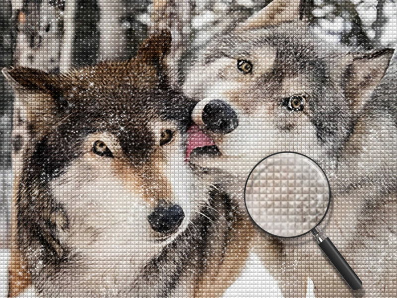 Wolves Licking Each Other 5D DIY Diamond Painting Kits