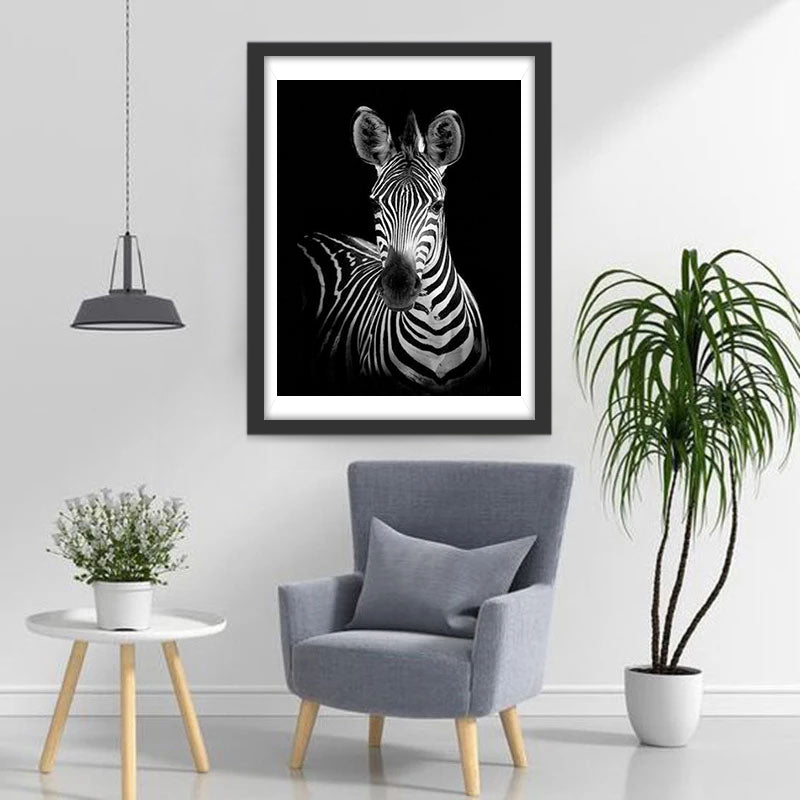 Zebra Black and White Diamond Painting