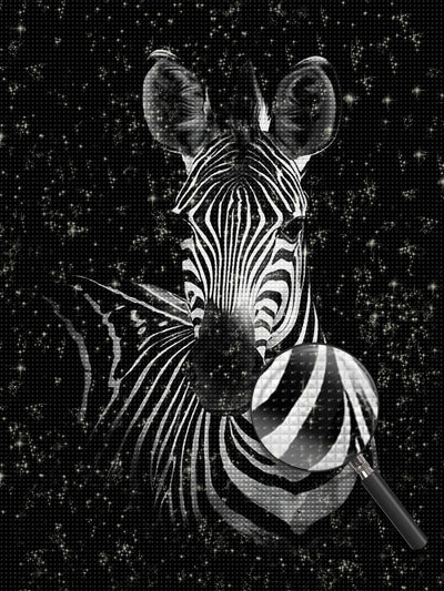 Zebra Black and White Diamond Painting