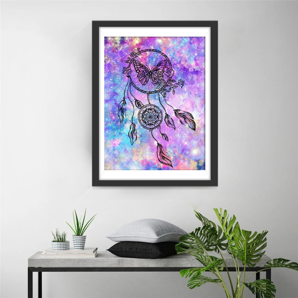 Dream Catcher and Black Butterfly Diamond Painting