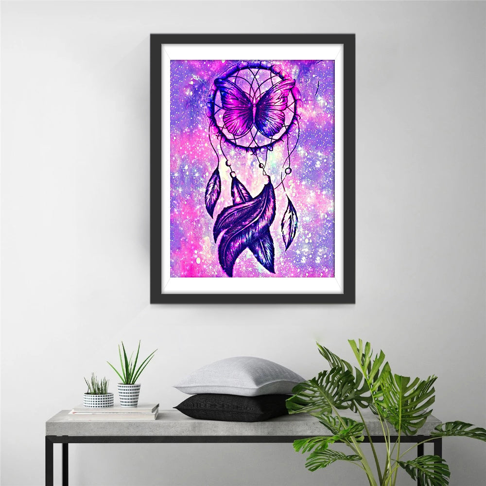 Dream Catcher and Purple Butterfly Diamond Painting