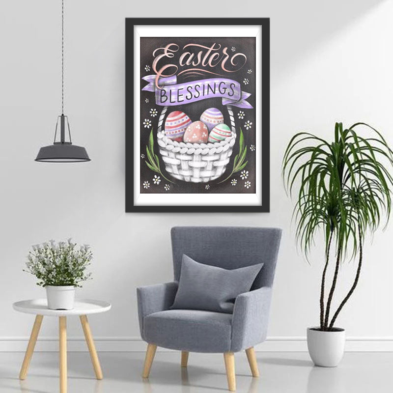 Blackboard and Easter Eggs Diamond Painting