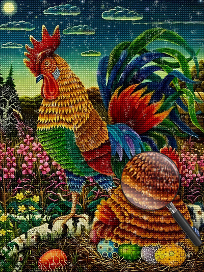 Colourful Coq Easter Diamond Painting