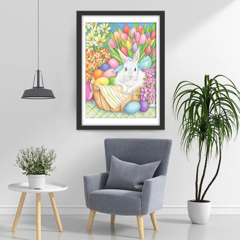 Easter White Rabbit Party Diamond Painting