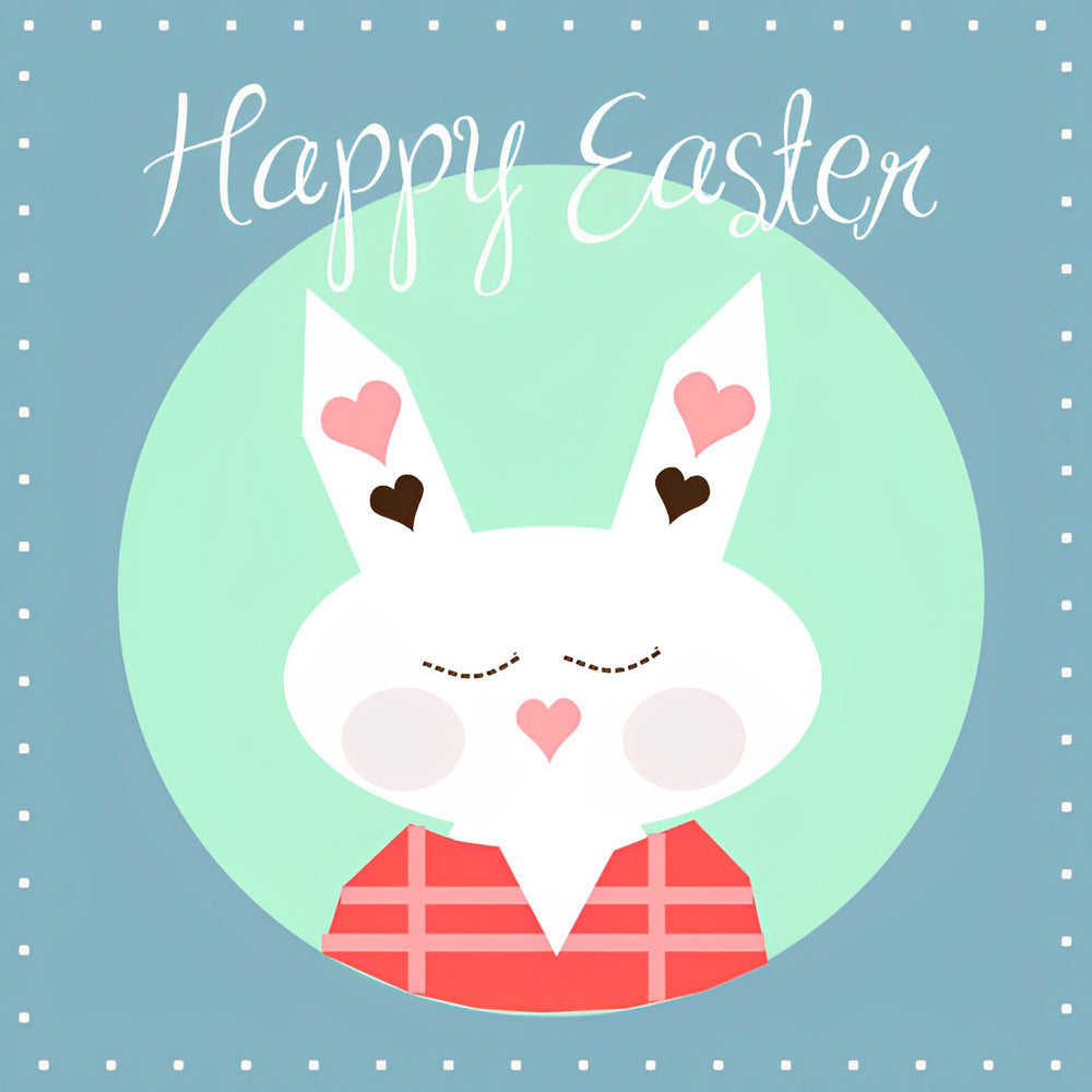 Easter White Rabbit Cartoon Diamond Painting