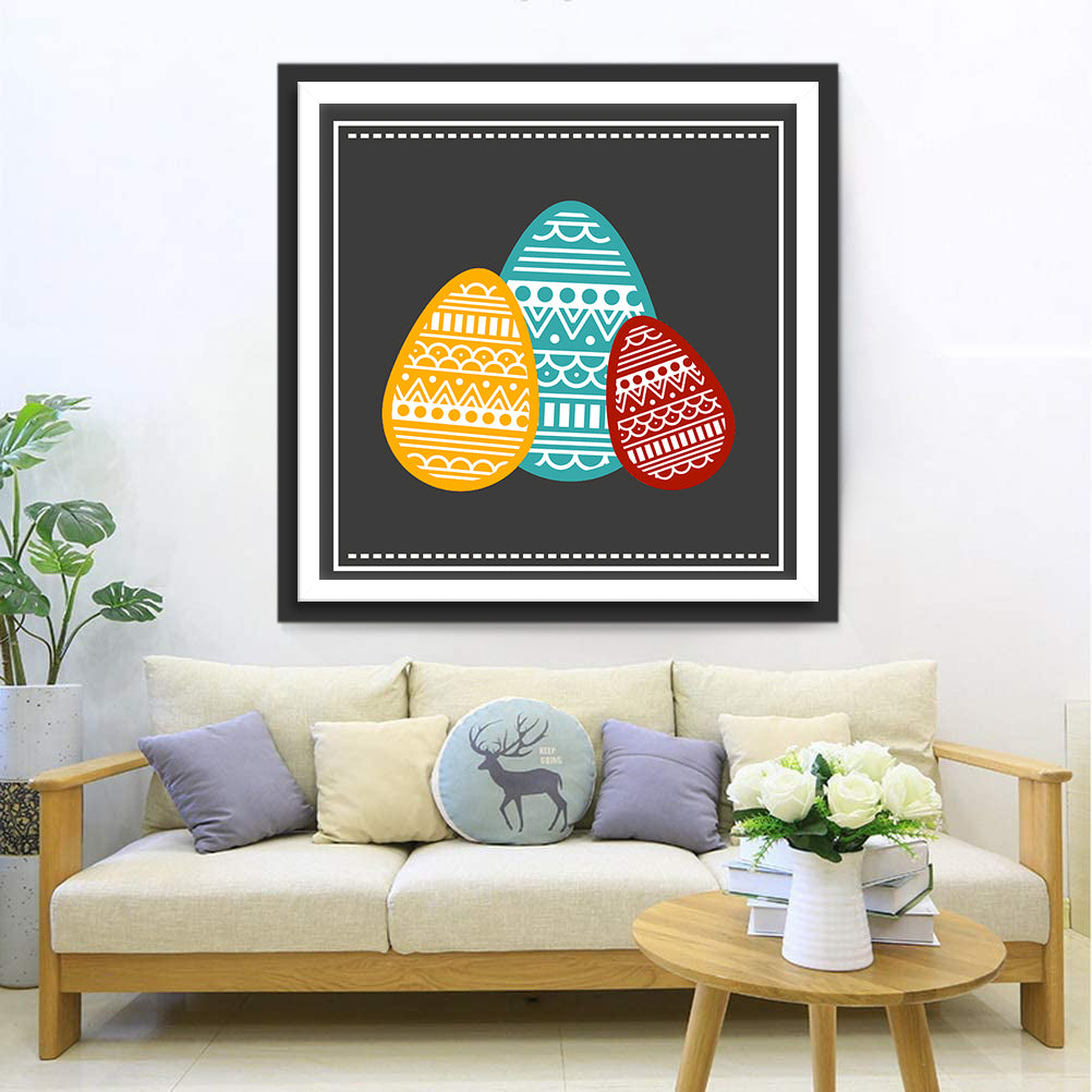 Drawn Easter Eggs Diamond Painting