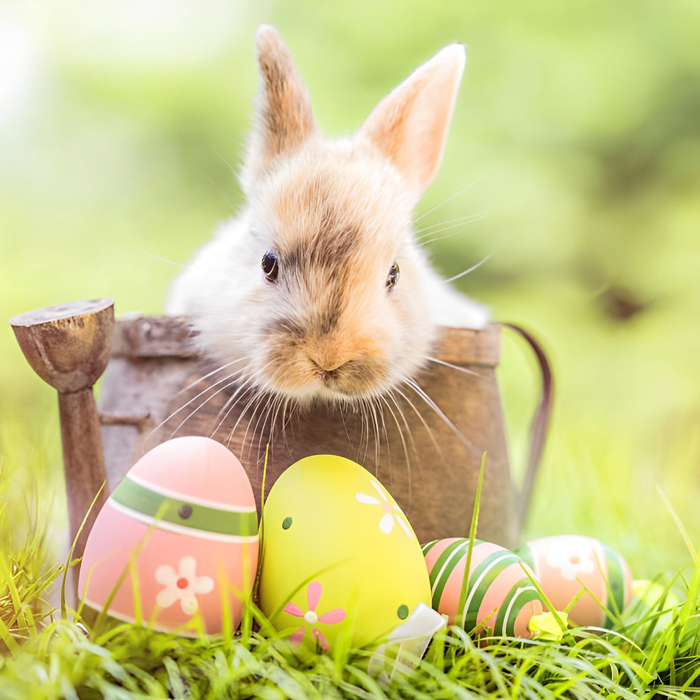 Cute Brown Easter Bunny Diamond Painting