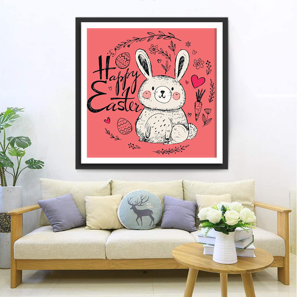 Cute Cartoon Bunny Easter Diamond Painting
