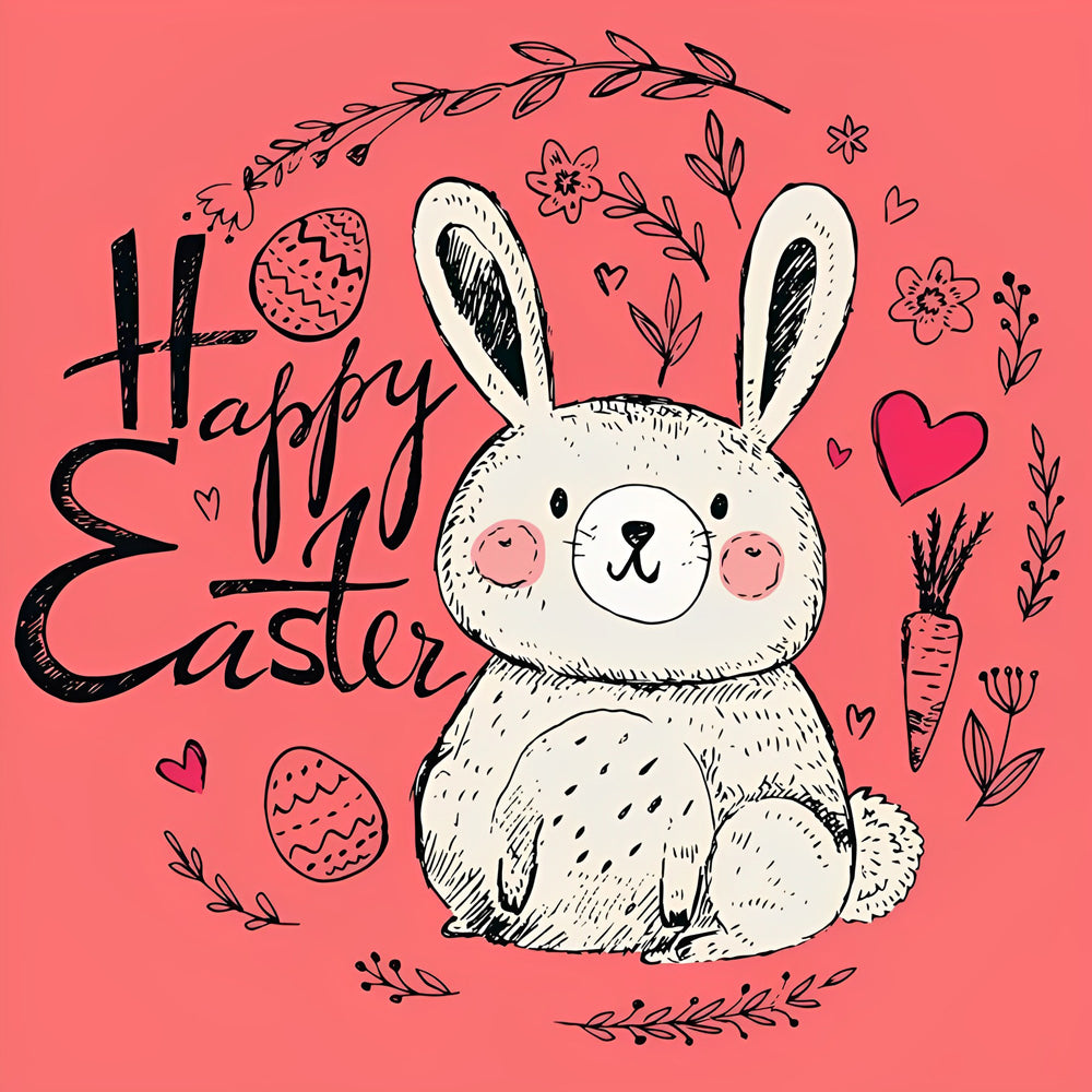 Cute Cartoon Bunny Easter Diamond Painting