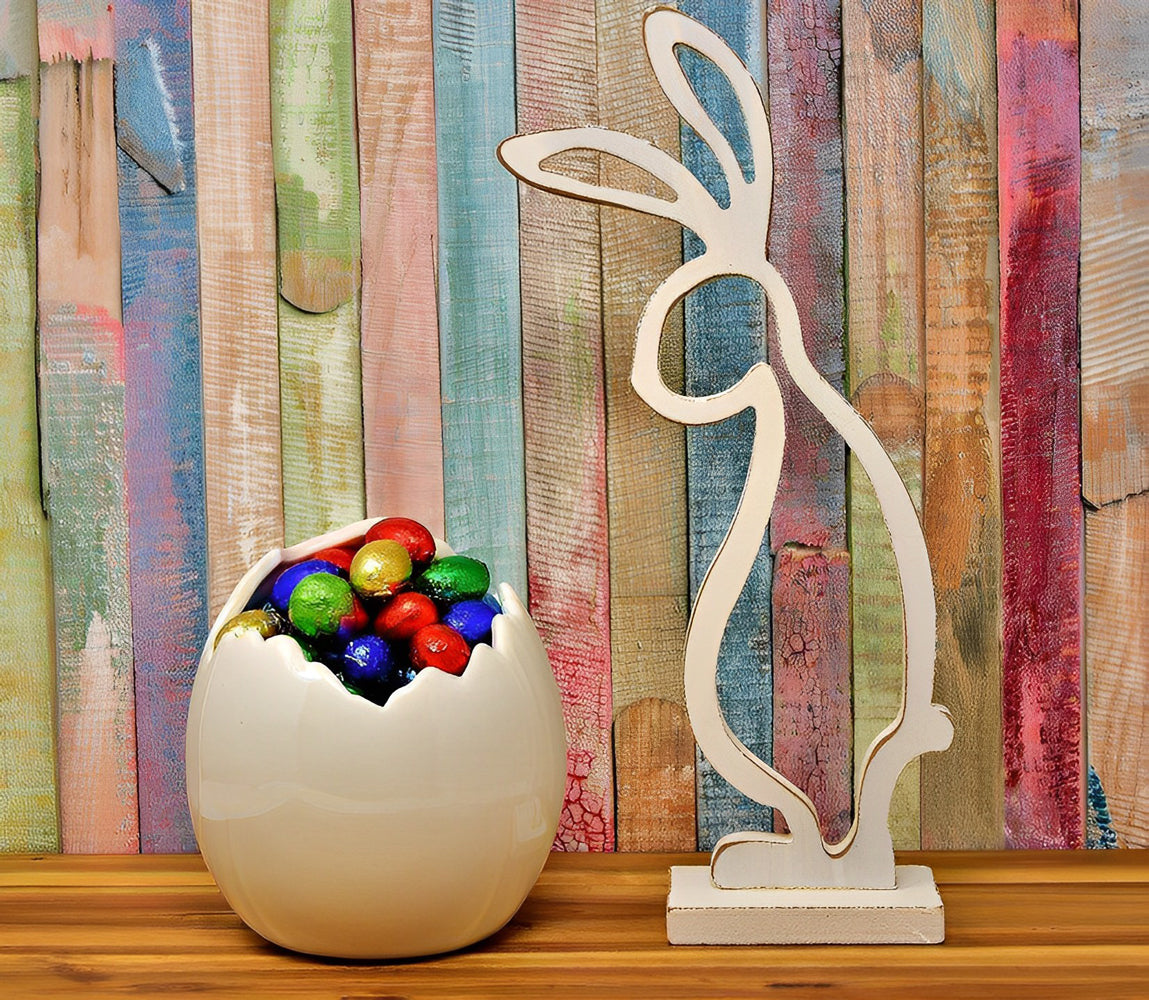 Wooden Bunny and Easter Eggs Party Diamond Painting