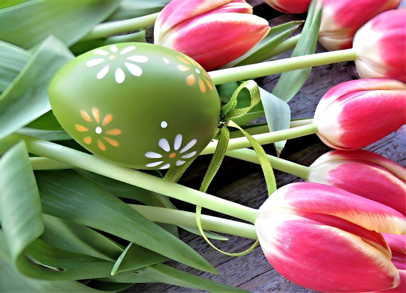 Pink Tulips and Easter Egg Party Diamond Painting