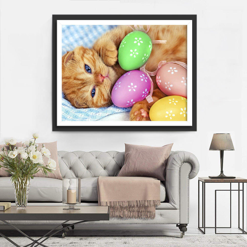 Cats and Easter Eggs Diamond Painting