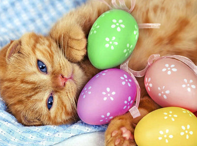 Cats and Easter Eggs 5D DIY Diamond Painting Kits