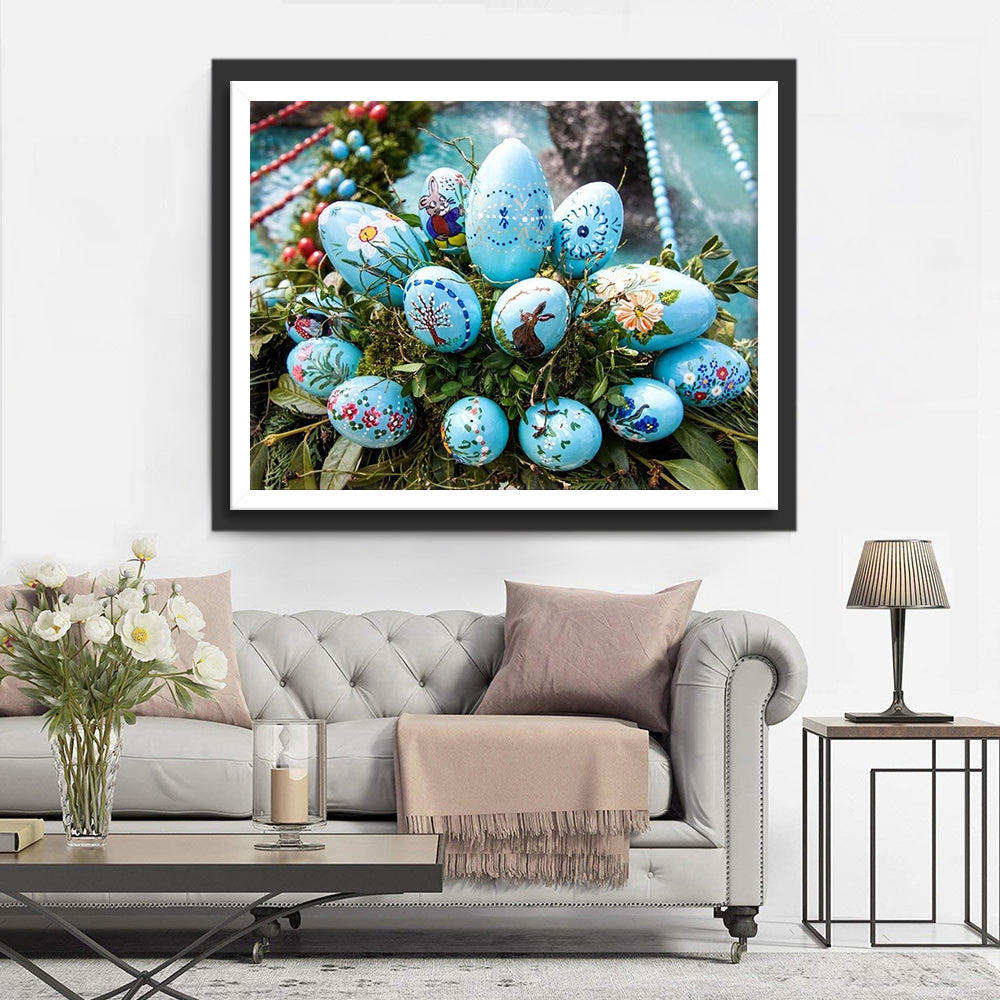 A Bouquet of Blue Easter Eggs Diamond Painting