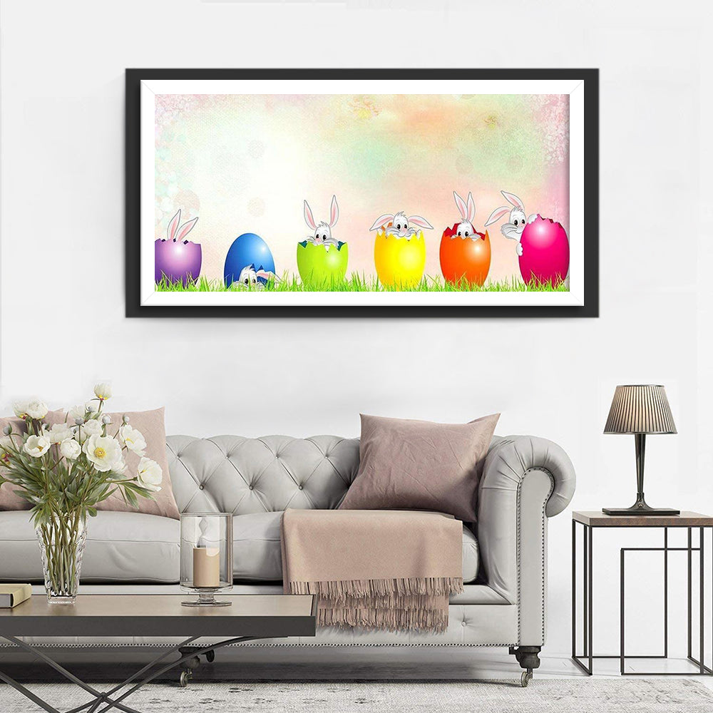 Easter Bunnies and Eggs Diamond Painting