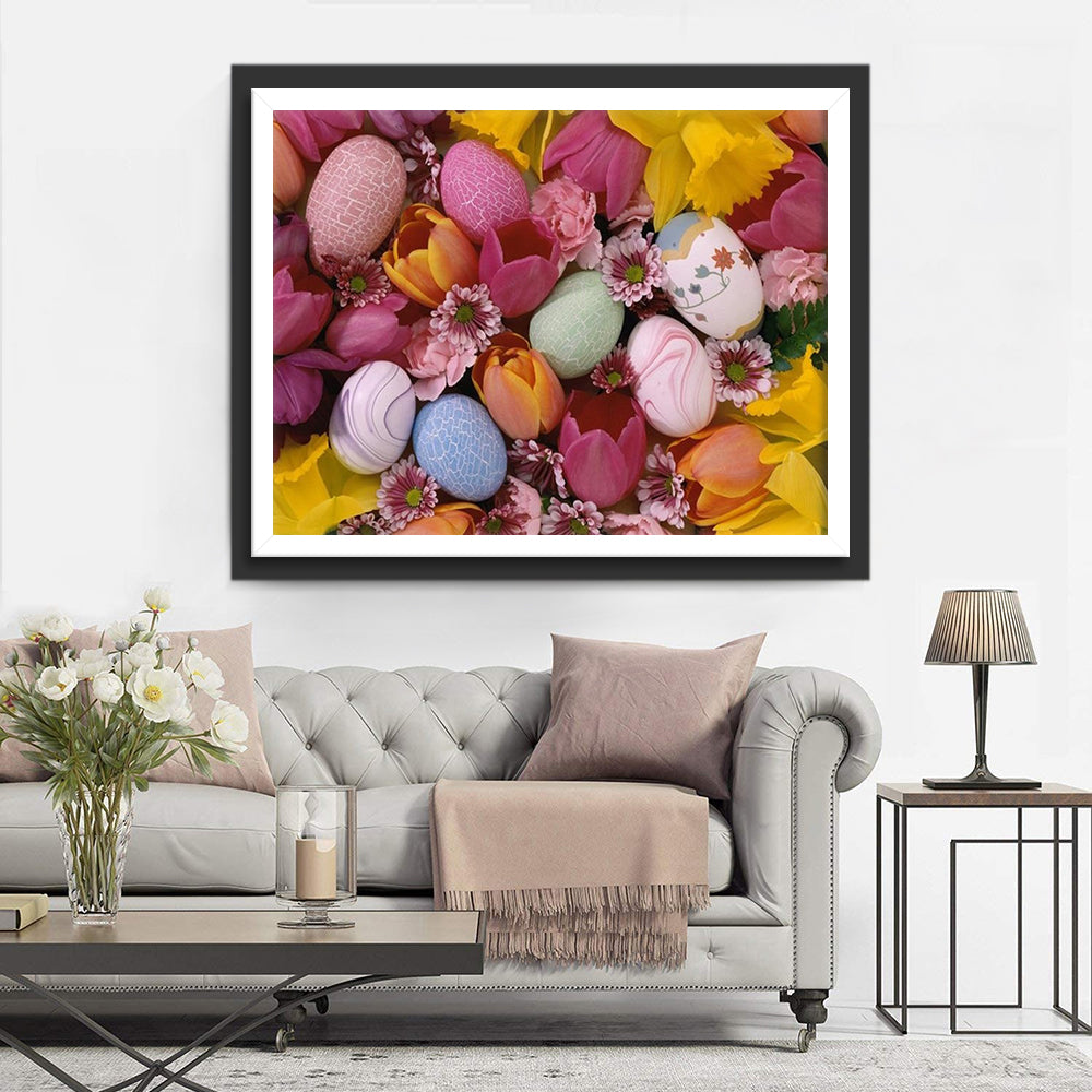 Easter Eggs and Flowers Diamond Painting