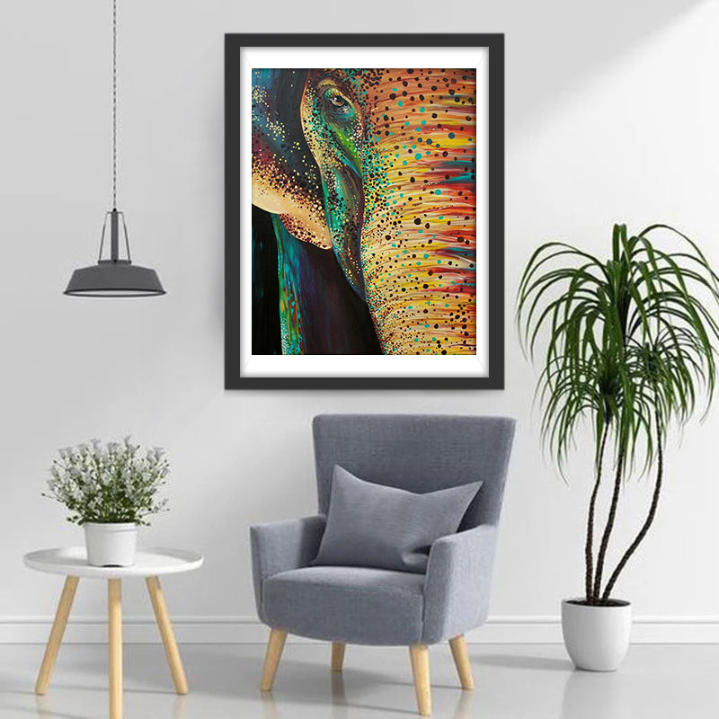 Elephant with Spots of Color Diamond Painting