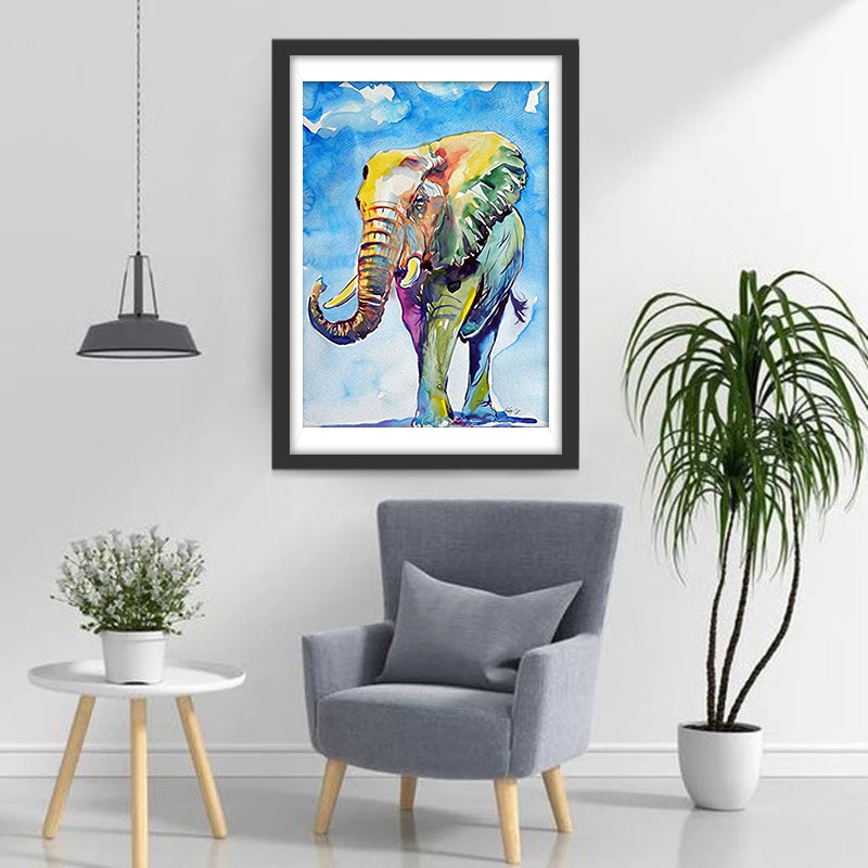 Multicolored Elephant and Blue Sky 5D DIY Diamond Painting Kits