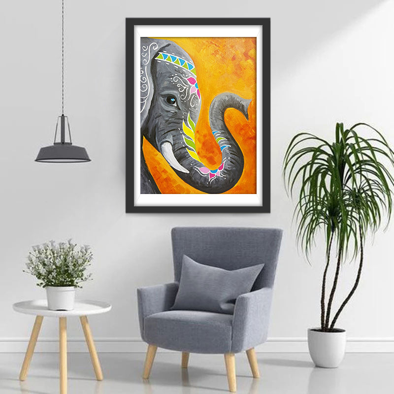 Elephant With Beautiful Patterns Diamond Painting