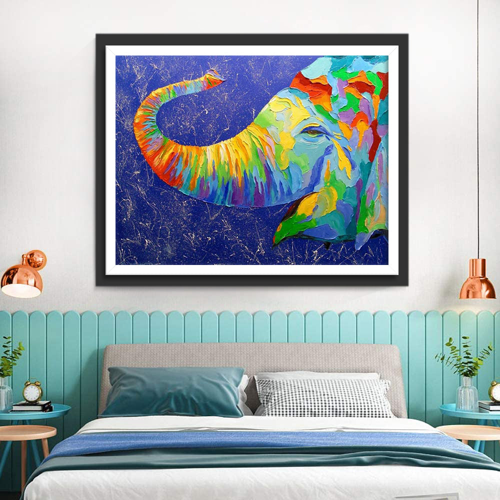 Happy Multicolored Elephant Diamond Painting