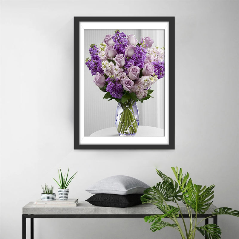 A Bouquet of Purple Roses Diamond Painting