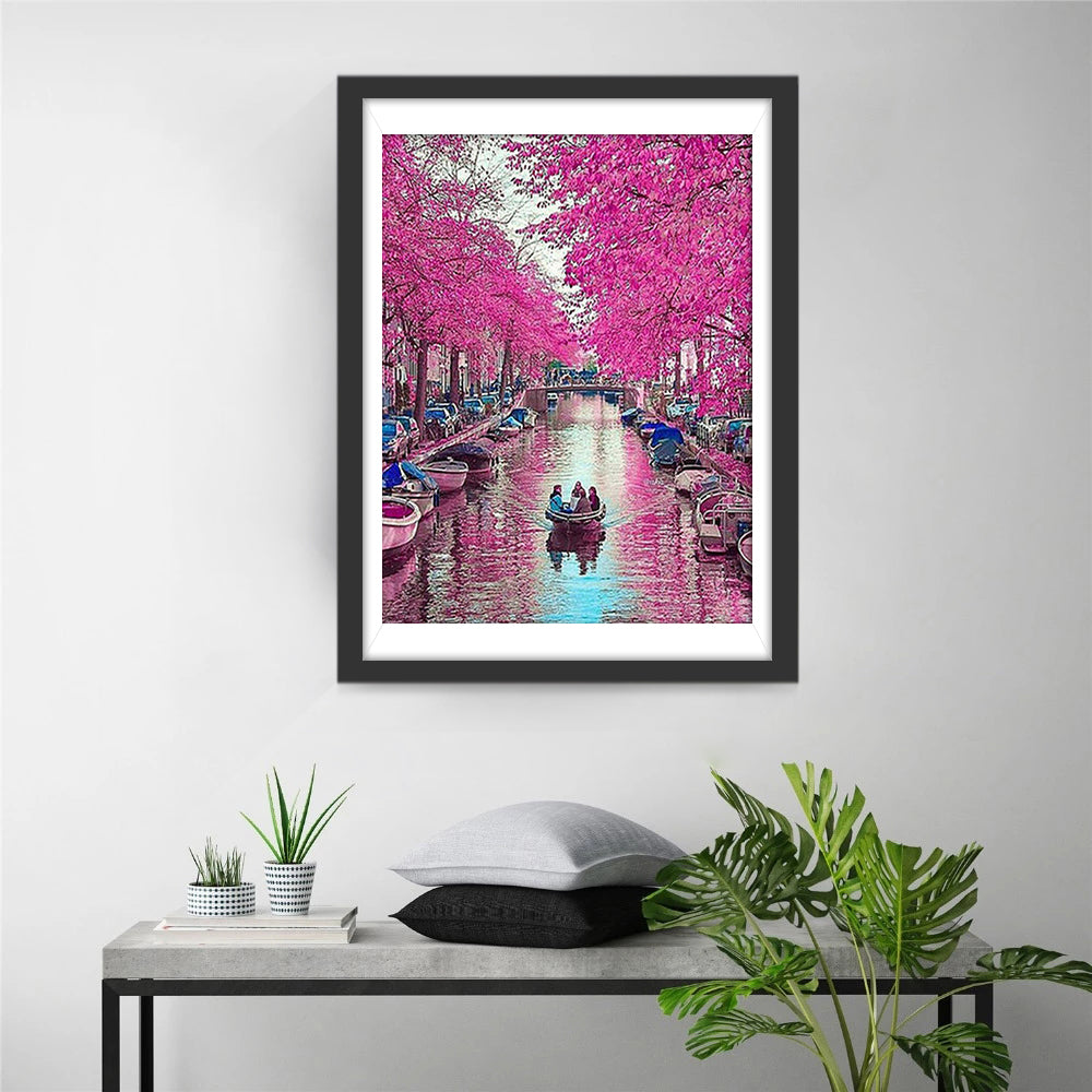 River and Flowers Diamond Painting