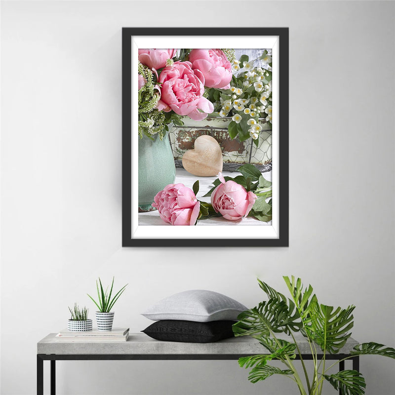 Roses and Little White Flowers 5D DIY Diamond Painting Kits