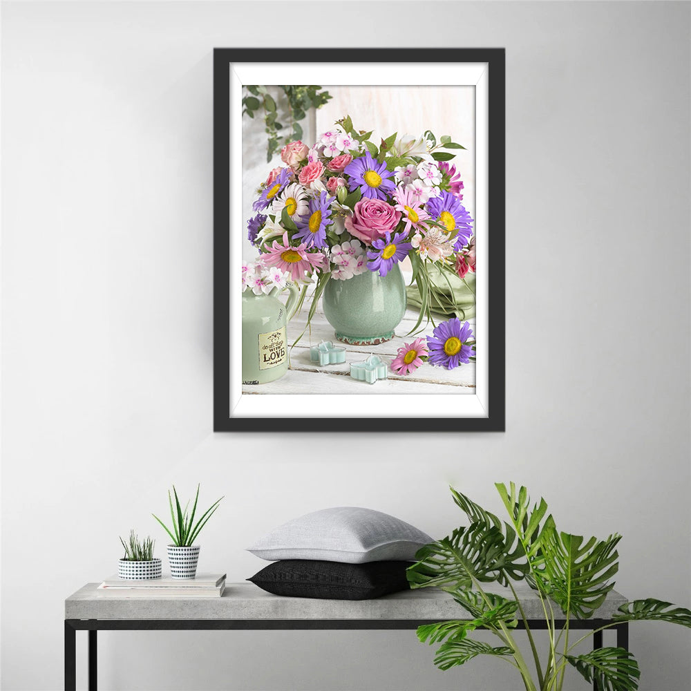 Daisies and Roses Diamond Painting